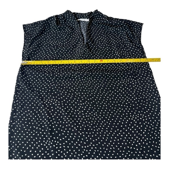 Boxy Black White Polka Dot Blouse Stand Up Collar by Lush Womens Small NWOT - Picture 6 of 15